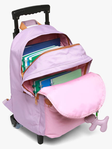 2-compartment Wheeled Schoolbag Tann's Violet les fantaisies f 73195 other view 3