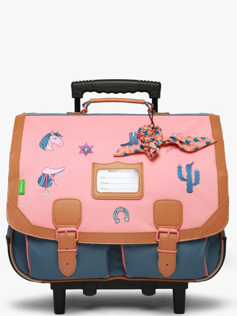 2-compartment Wheeled Satchel Tann's Pink les fantaisies f 43146