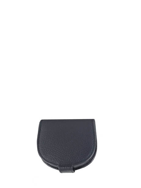 Porte-monnaie Caviar Cuir Crinkles Bleu caviar 14039