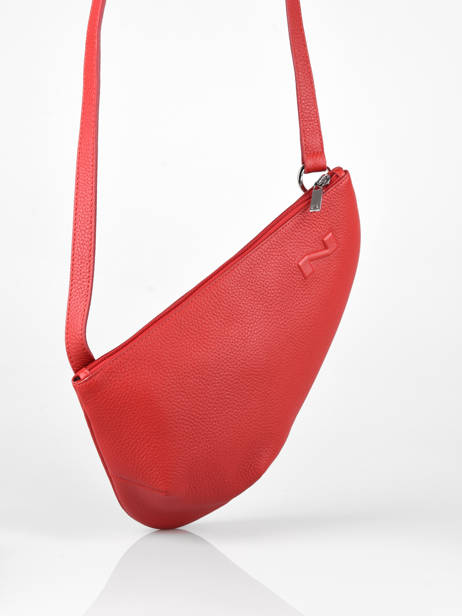 Sac Bandoulière Large City Perle Cuir Nathan baume Rouge n city 1 vue secondaire 2