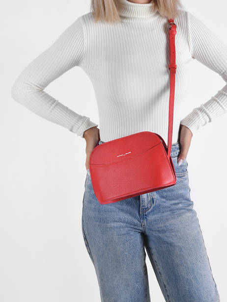 Sac Bandoulière Lilou Cuir Nathan baume Rouge egee 2 vue secondaire 1