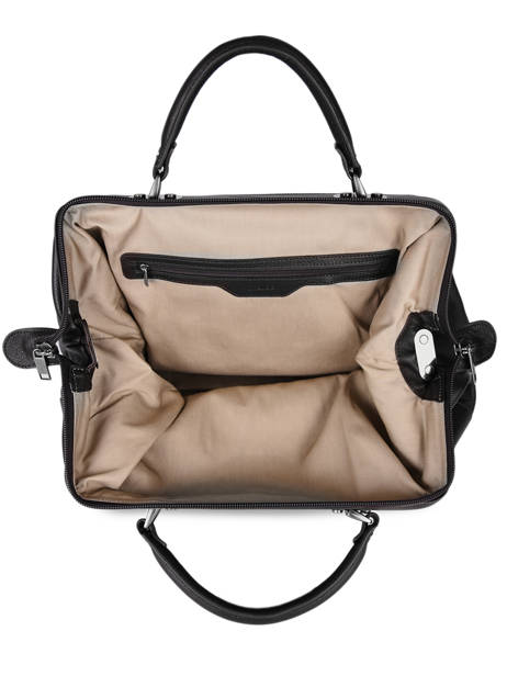 Sac Docteur FoulonnÃ© Cuir Etrier Noir foulonne EFOU816M vue secondaire 3
