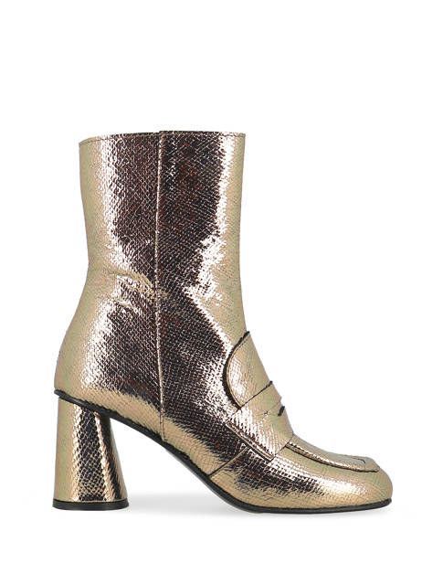 Bottines à Talon En Cuir Semerdjian Or accessoires F808K4