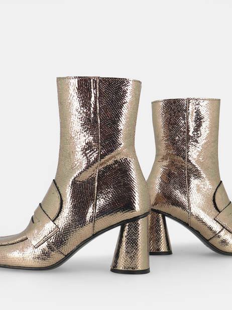 Bottines à Talon En Cuir Semerdjian Or accessoires F808K4 vue secondaire 1
