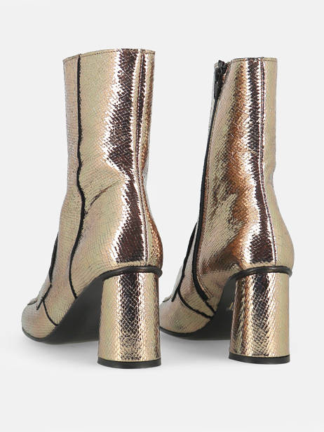 Bottines à Talon En Cuir Semerdjian Or accessoires F808K4 vue secondaire 4