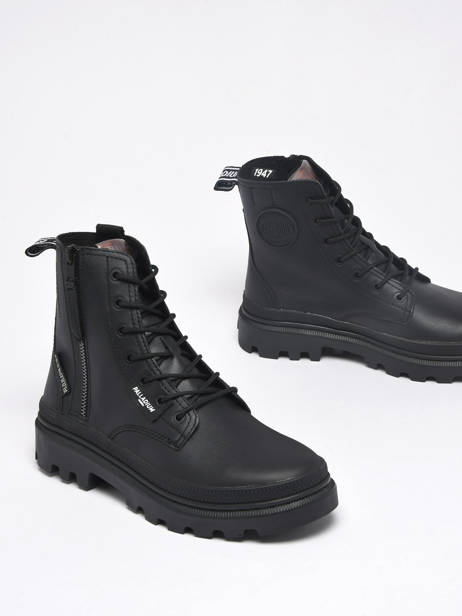 Bottines Palla Trooper En Cuir Palladium Noir accessoires 97207010 vue secondaire 3