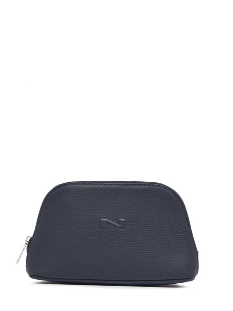 Trousse Zippée Cuir Nathan baume Bleu nathan 4