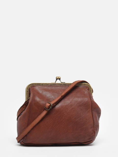 Sac BandouliÃ¨re Heritage Cuir Biba Marron heritage BT22 vue secondaire 4