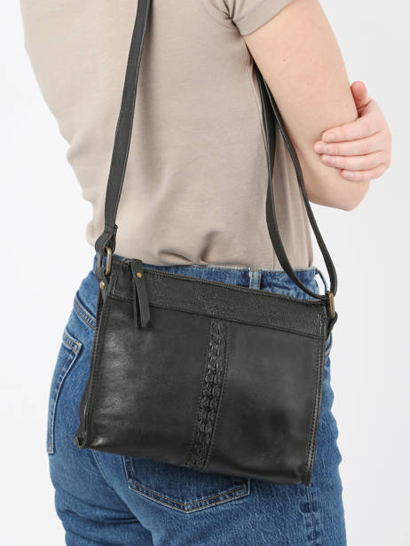 Sac Bandoulière Cow Cuir Basilic pepper Noir cow BCOW58 vue secondaire 1