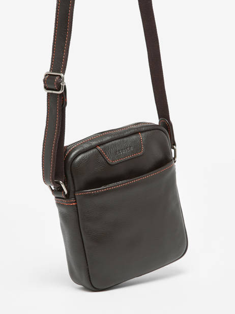 Medium Leather Foulonné Crossbody Bag Etrier Brown foulonne EFOU729M other view 2